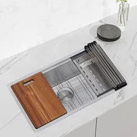 Custom Handmade Kitchen Sink OEM Smart Sink Wash Basin Installed Under The Kitchen Cabinet Of The Water Tank In The Fregadero De 1