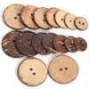 30pcs/lot 50mm 2 Inch Big Natural coconut buttons 2-hole round sewing dark brown color free shipping COCO001 2