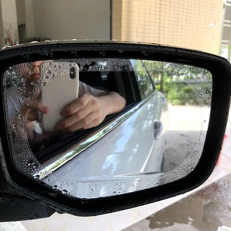 2pc Car Rearview Mirror Rainproof Film Side Window Water Repellent Film Reverse Mirror Full Screen Anti Fog Nano