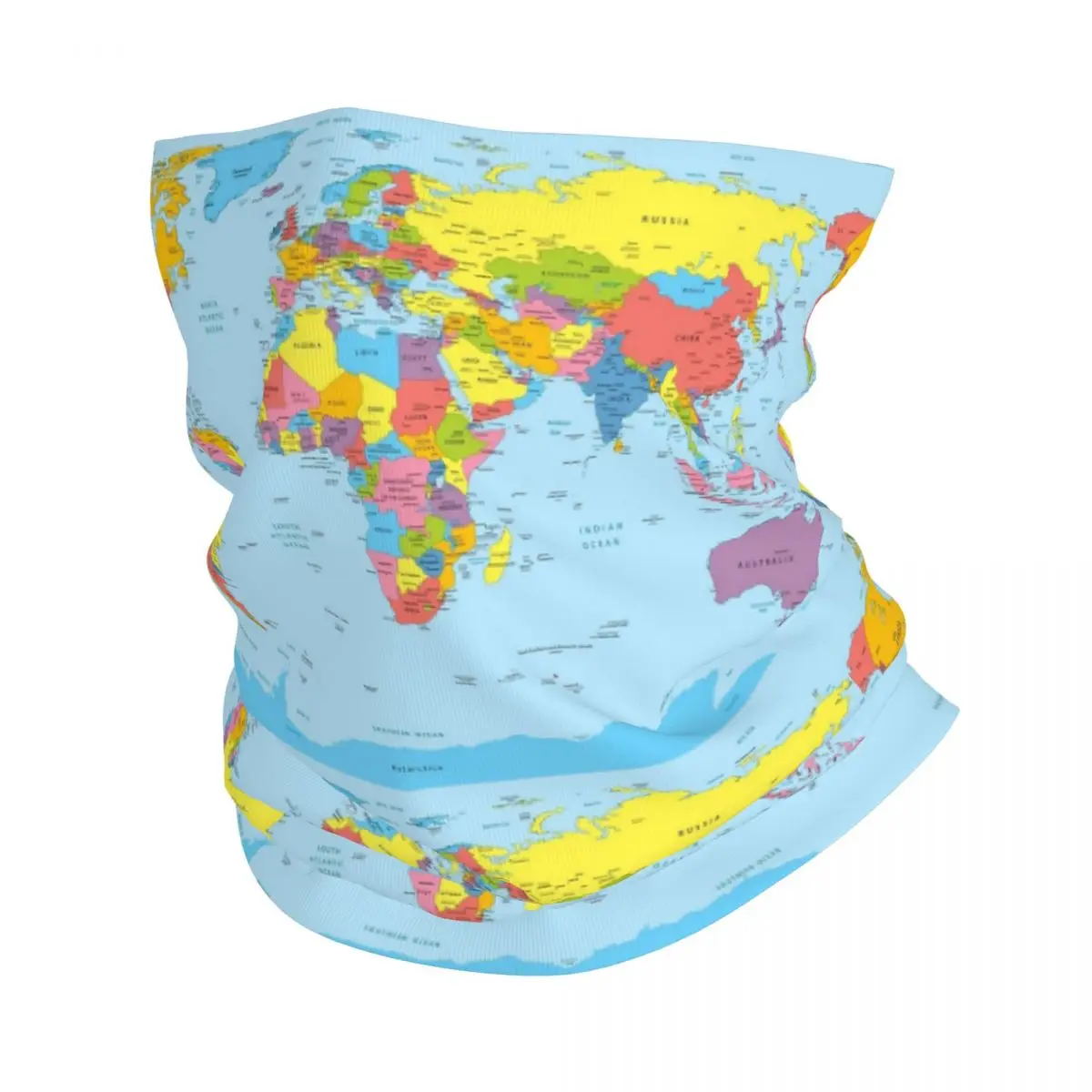 

World Map Bandana Neck Cover Printed Balaclavas Mask Scarf Multifunctional Cycling Scarf Riding Unisex Adult Windproof