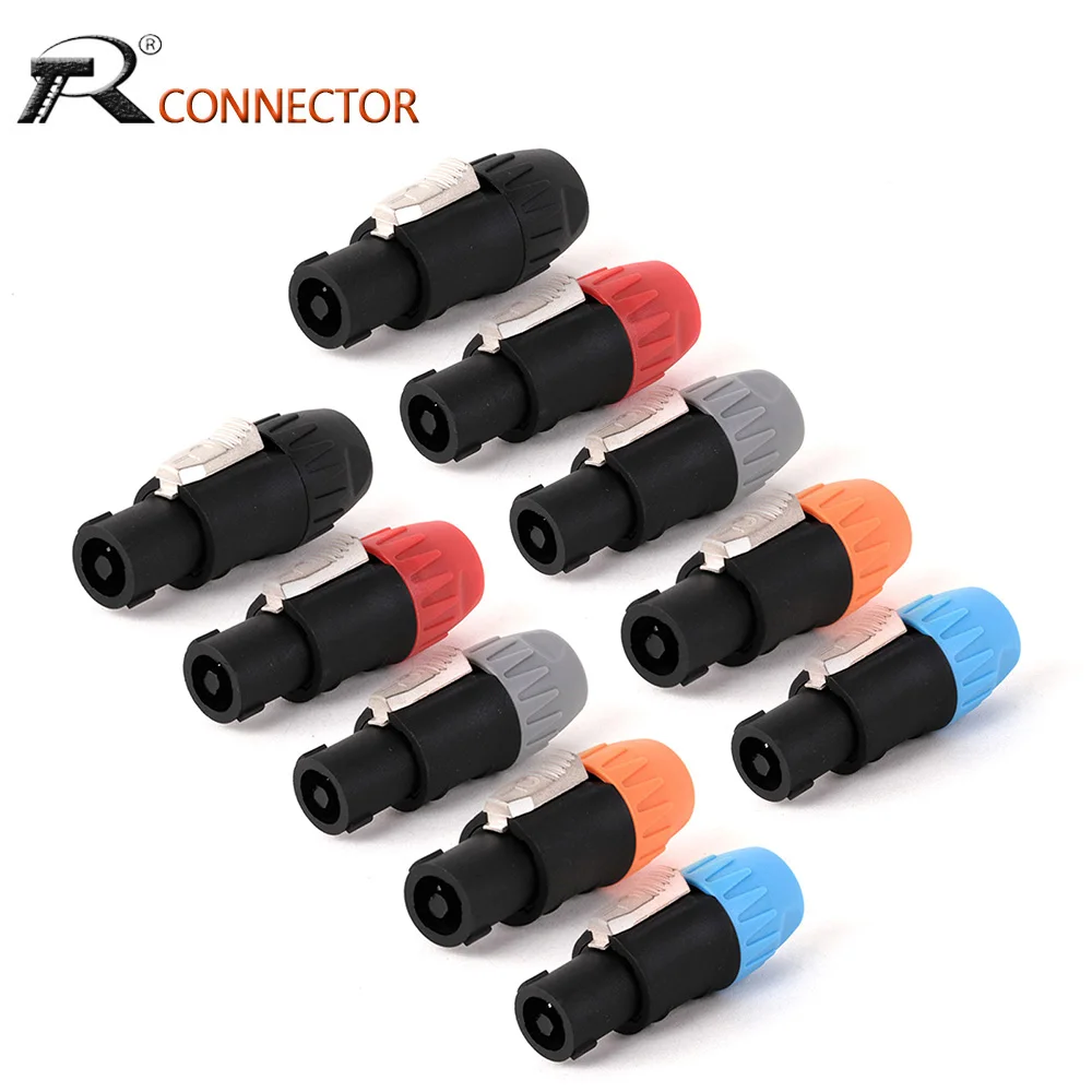 Speaker Cabo Adaptador Conectores Polos Alto-falante Macho Plug Twist Lock Compatível com Speakon 10 Pcs Profissional