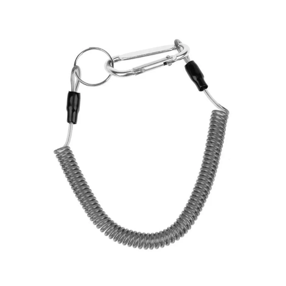 

Elastic Key Lanyard Fishing Missed Rope Key Cord Keychain Alloy Coil Stretch Tether Wire Spring Rope Lockable Fashion Key Cord