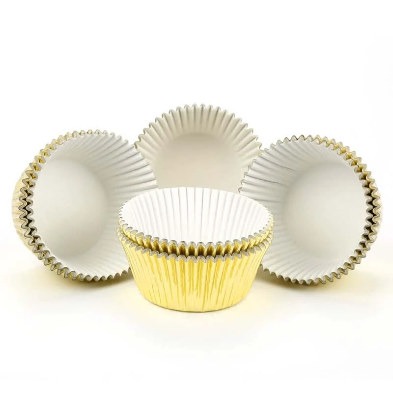 2000 PCS Mini Foil Cupcake Liners Chocolate Candy Wrapper Muffin Paper Cases Baking Cups Gold Silver 2.5CM/1In XB