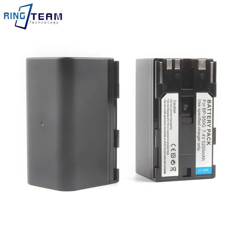2Pcs Batterie Per Foto/Videocamera Bp-950G Bp950 Per Videocamera Canon Es420V Es75 Es8200V Es8400V Es8600 Ultura Vistura Xf100 Xf105 Xf300 Gxf305
