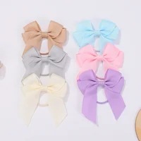 3.15inches Solid Color Hair Ribbon Hair Band for Girls Toddler Cheer Up Bows Head Rope Kids Headwear Ponytail Hair Accessories 6