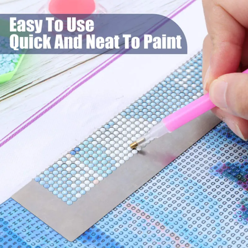 DIY Diamond Painting Steel Ruler Drawing Cross Stitch Tool Mesh Ruler Nano Drill Rhinestone Embroidery Point Drill Accessories