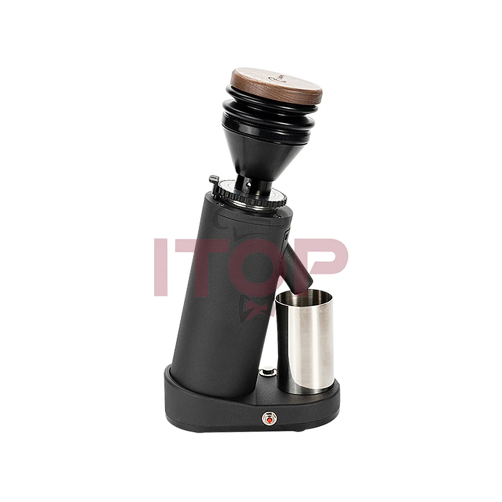 Coffee Grinder ITOP40 Coffee Grinder 40MM Titanium Burr Metal Bean Hopper 75g Wooden Lid Elegant Samll Coffee Grinder Machine Certified Product