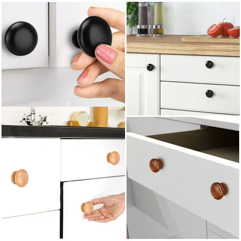 Rondes En Bois Naturel Armoire Boutons Tiroir Armoire Porte Matériel Tirer Poignée Boutons(28MM)10Pcs Bouton De Meuble Bois Chests Of Drawers Chests Of Drawers