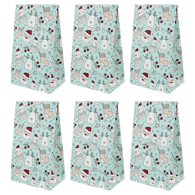 24 Stück Kraft papier Süßigkeiten Keks tasche Einhorn Geburtstags feier Kinder liefert Weihnachts geschenk beutel Anti-Öl-Snack-Tasche – Detail 11