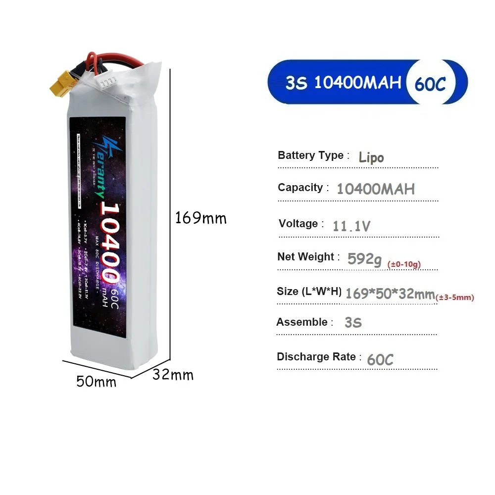 3S 11.1V Lipo Battery Deans XT60 1500mAh 2200mAh 3000mAh 4200mAh 5200/6000/6500/9800/10400mAh For RC Car Truck Buggy Racing Boat 6