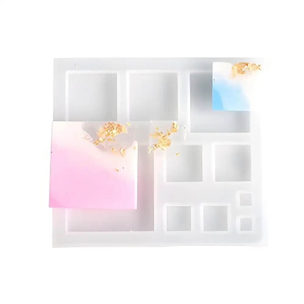 실리콘 금형 에폭시 송진 주조 금형, UV 송진 DIY 보석 공예 제작, 사각형..