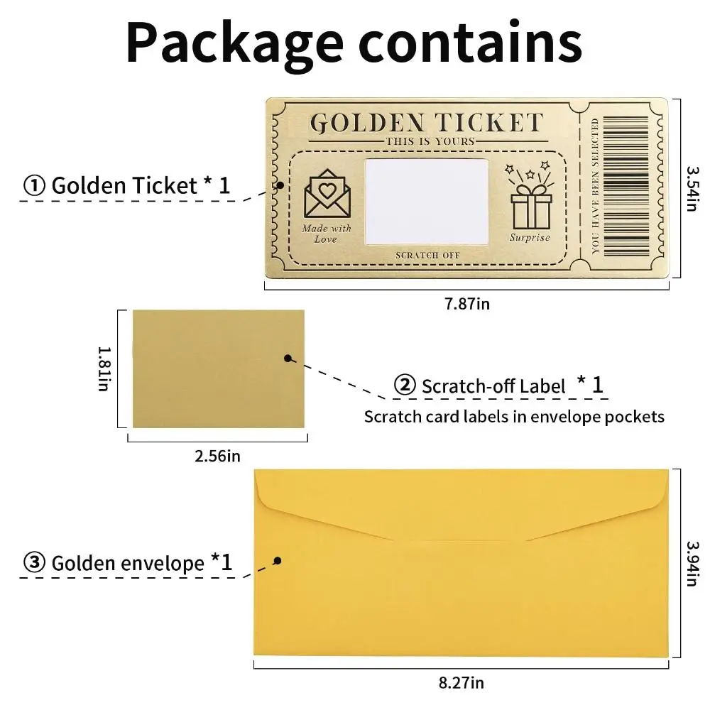 Golden Ticket Scratch Off Card Party Favor