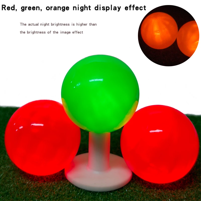 Description Picture 4 of item1 Pcs LED Golf Ball For Night Practice Durable Super Long Time Bright Golf Balls Red Green Orange Outdoor For Park Ball