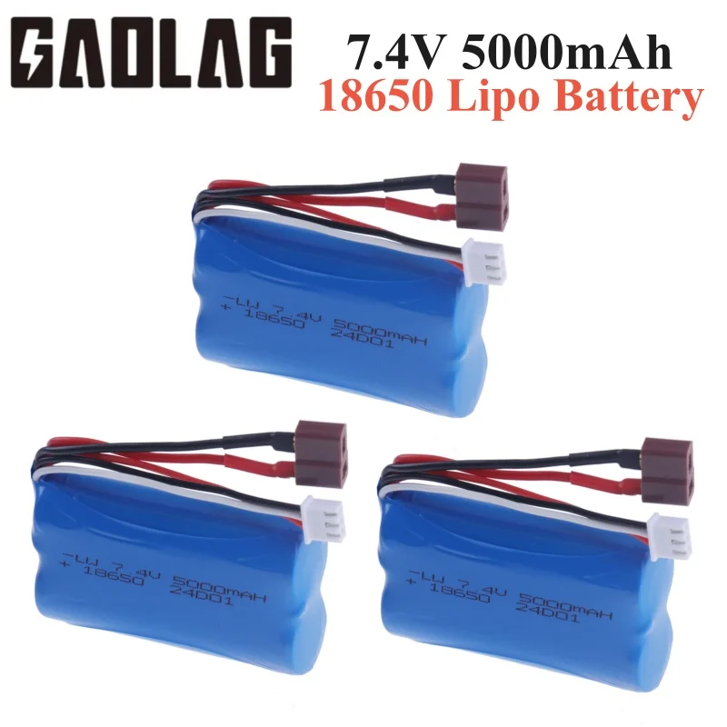 

Battery For Wltoys 144001 A959-B A969-B A979-B K929-B 12428 12423 10428 RC Car Spare Parts 18650 2S 7.4V 3000mah lipo Battery