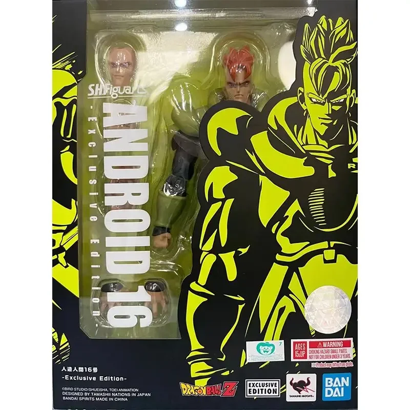 

Оригинальные фигурки героев мультфильма Bandai shфиги SDCC Драконий жемчуг ANDROID 16 фото Аниме Коллекция фигурок модели игрушки