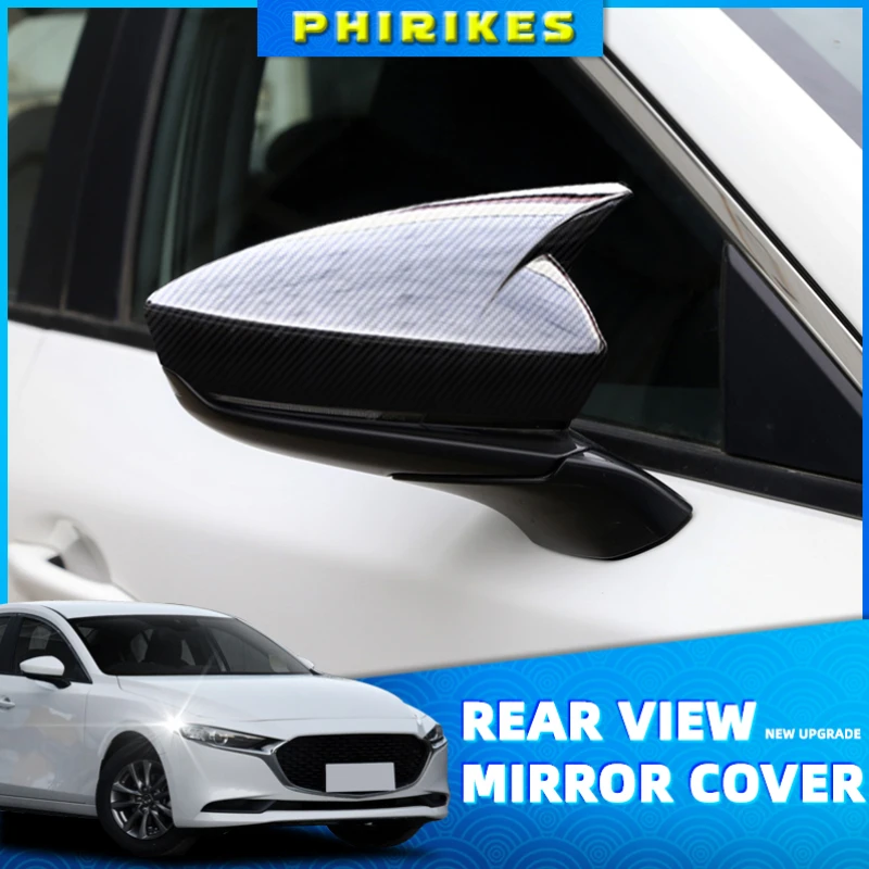 Rear View Mirror Covers For Mazda3 Mazda 3 2019 2020 2021 Abs Carbon
