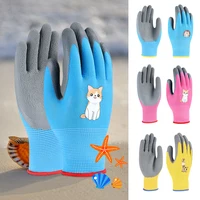 1 Pair Children Nitrile Cartoon Protective Gloves Camping Gardening Picking Beach Comb Thicken Wear-Resistant Latex Gloves 1