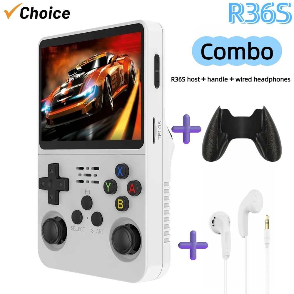 Tisroo R36S New Package + Controller + Wired Headphones 128g Retro