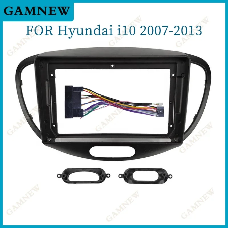 Car 2Din Audio Face Plate Fascia Frame Per Hyundai I-10 I10 2007-2013 9 "Grande Schermo Radio Stereo Panel Dash Mount Refitting Kit