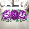 Roses Carpet Floor Mat Anti-Slip Modern Carpet Kitchen Area Rugs Embroidery Rose Flower Shaped Rug for Living Room Wedding Gift 3