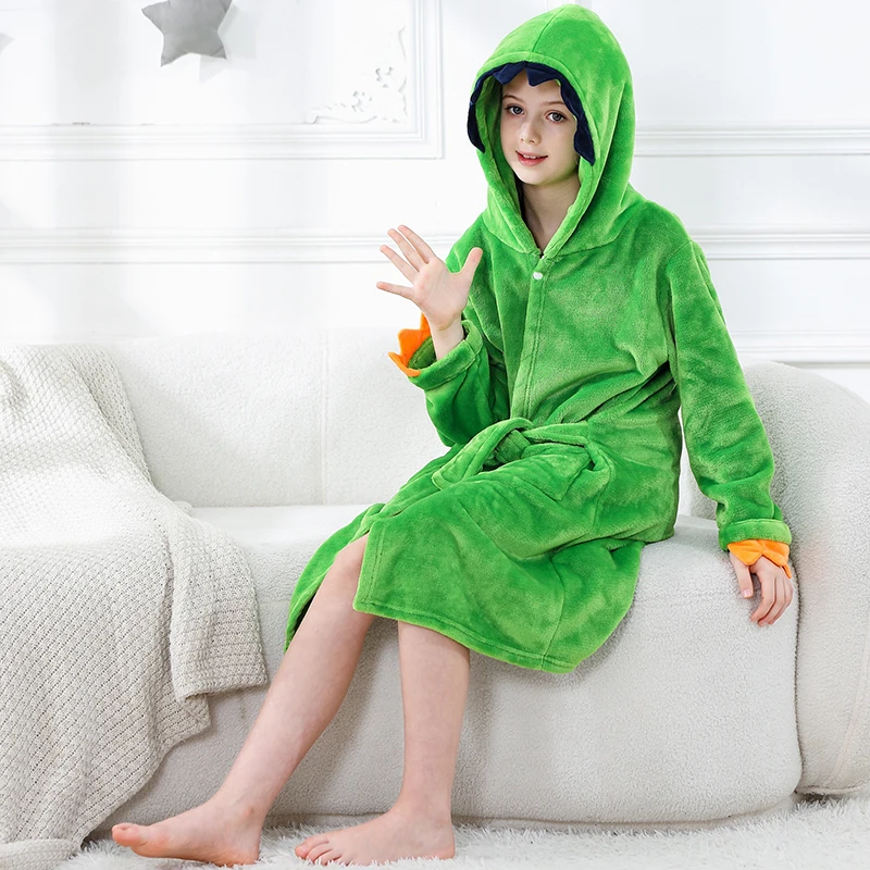 Autumn Winter Tiger Bathrobes Girls Boys Sleepwear Bath Blanket Kids Soft Bath Robes Children Animal Pajamas Kids Clothing