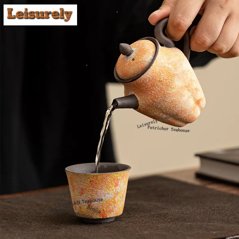 125ml Rock Mineral Lotus Teapot Aesthetic Tea Infuser Pot Tea Maker Kettle With Ball Hole Cafes Ornaments Accessories Supplies