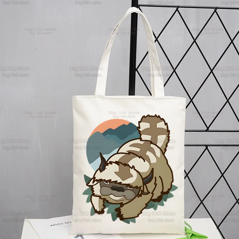 Avatar The Last Airbender Shopping Bag Grocery Handbag Bolsas De Tela Tote Bolsa Nomad Cartoon Tribe Shopping Bag Jute Tote Bag
