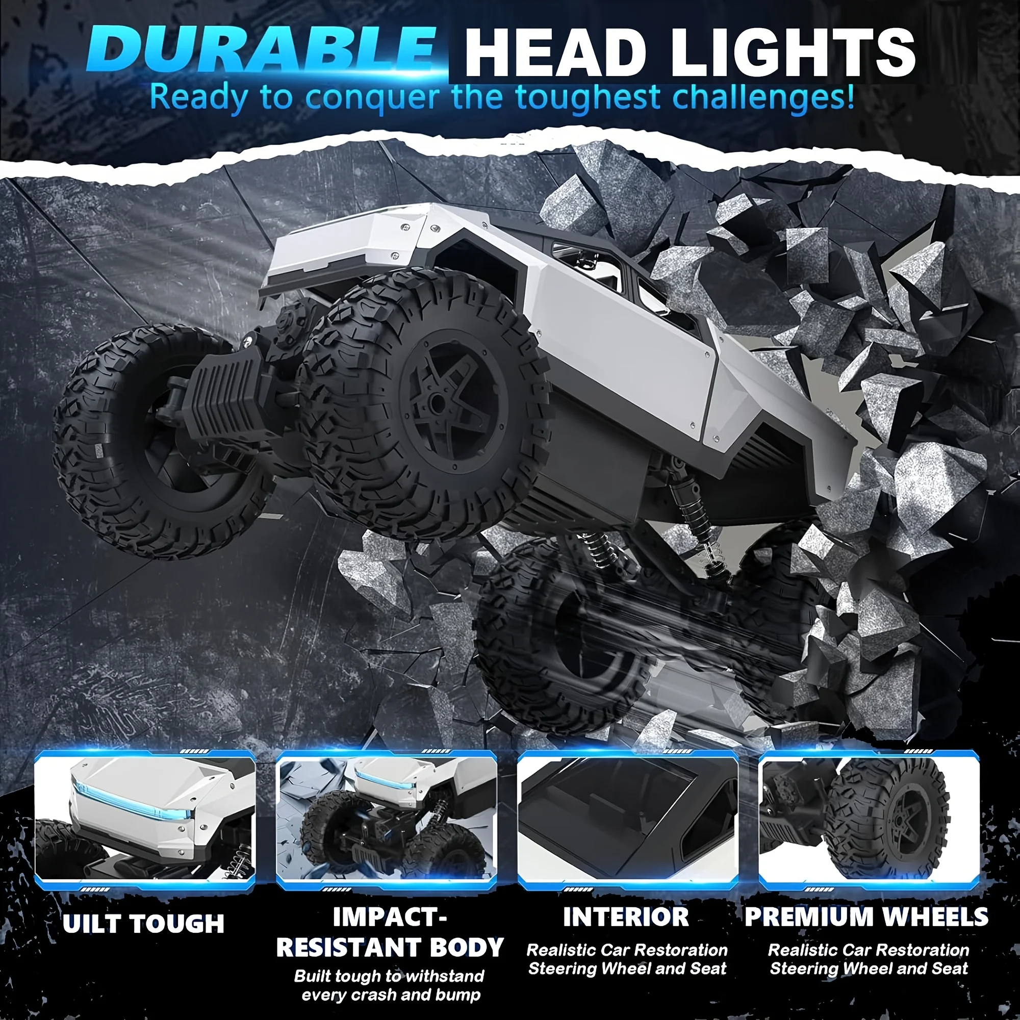 Camion Monster Truck RC Tout-Terrain Cyber - 2.4GHz 100m
