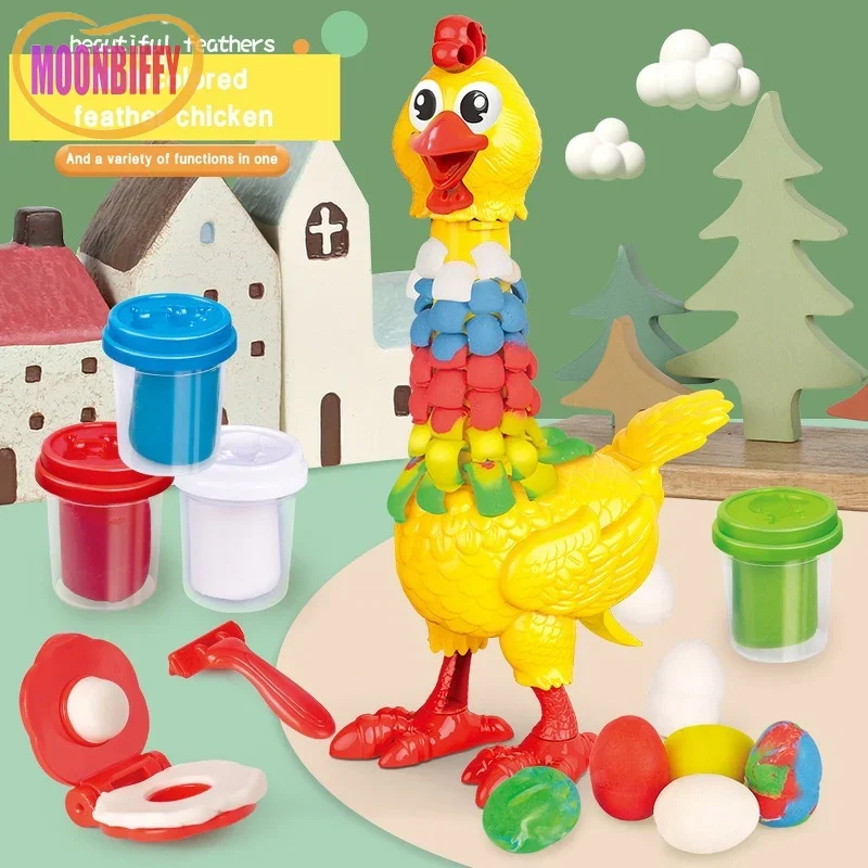 

2023 Color Mud Toy Plasticine for Children Set Plucking Chicken Light Clay Mold Handmade DIY Children's Play House Toys Play Doh