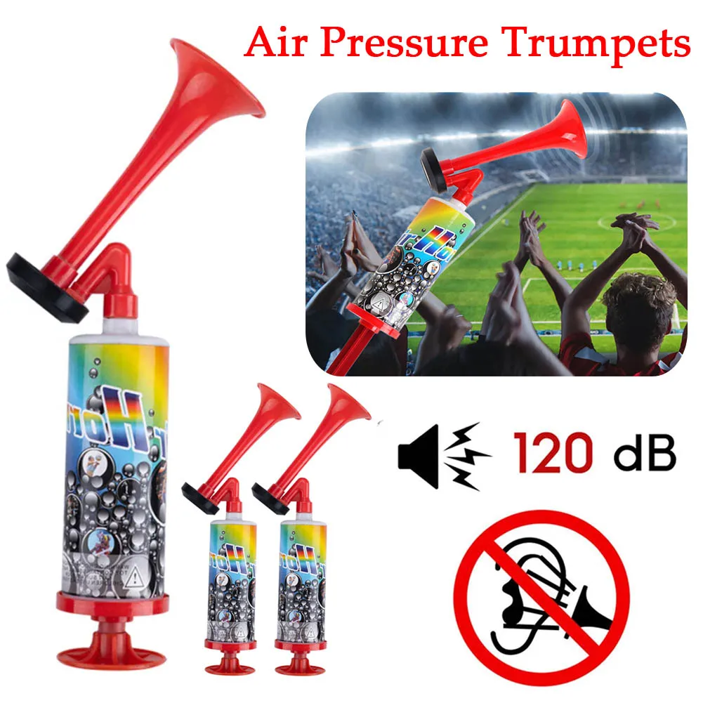 Air Pressure Trumpets Reusable Handheld Air Horn Portable Mini Handpush Pump Horn for Boating Sports Events Birthday Parties