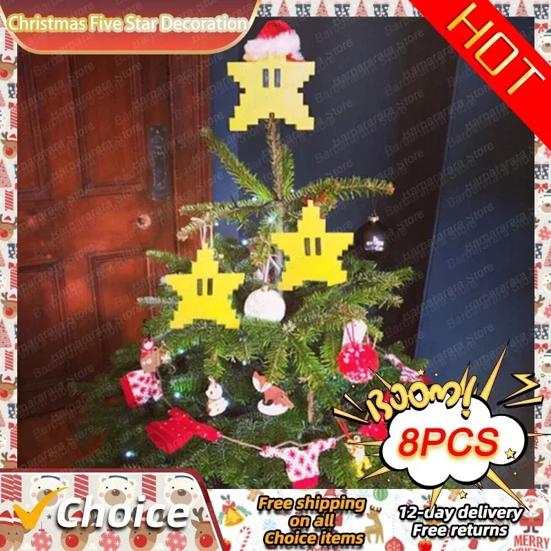 Christmas Tree Decoration Cute Christmas Tree Cartoon Large Starfish Shape Pendant Xmas Super Marios Bros Star Home Party