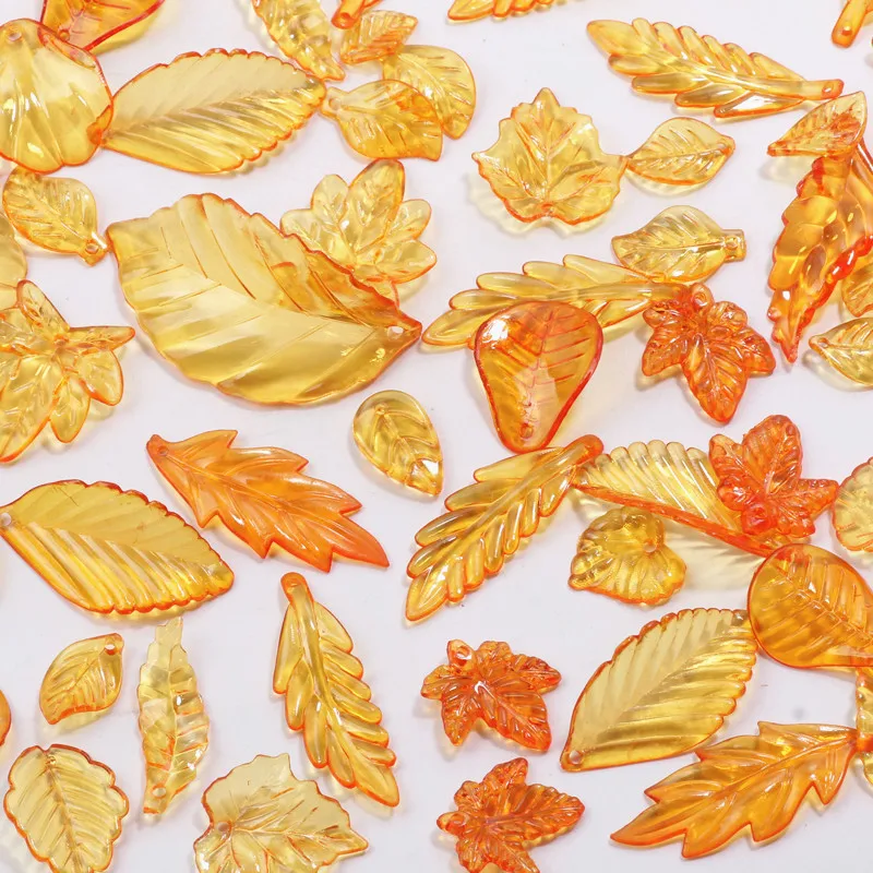 30g Acryl Mini Kleine Baum Blatt Hand Perlen DIY Handgemachte Halskette Ohrringe Lose Perlen Getrennt Perlen Schmuck Zubehör Mater