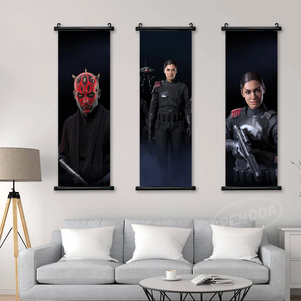 Canvas Movie Printed Star Wars Picture Wall Yoda Darth Painting Rey Hanging Poster Home Decoration