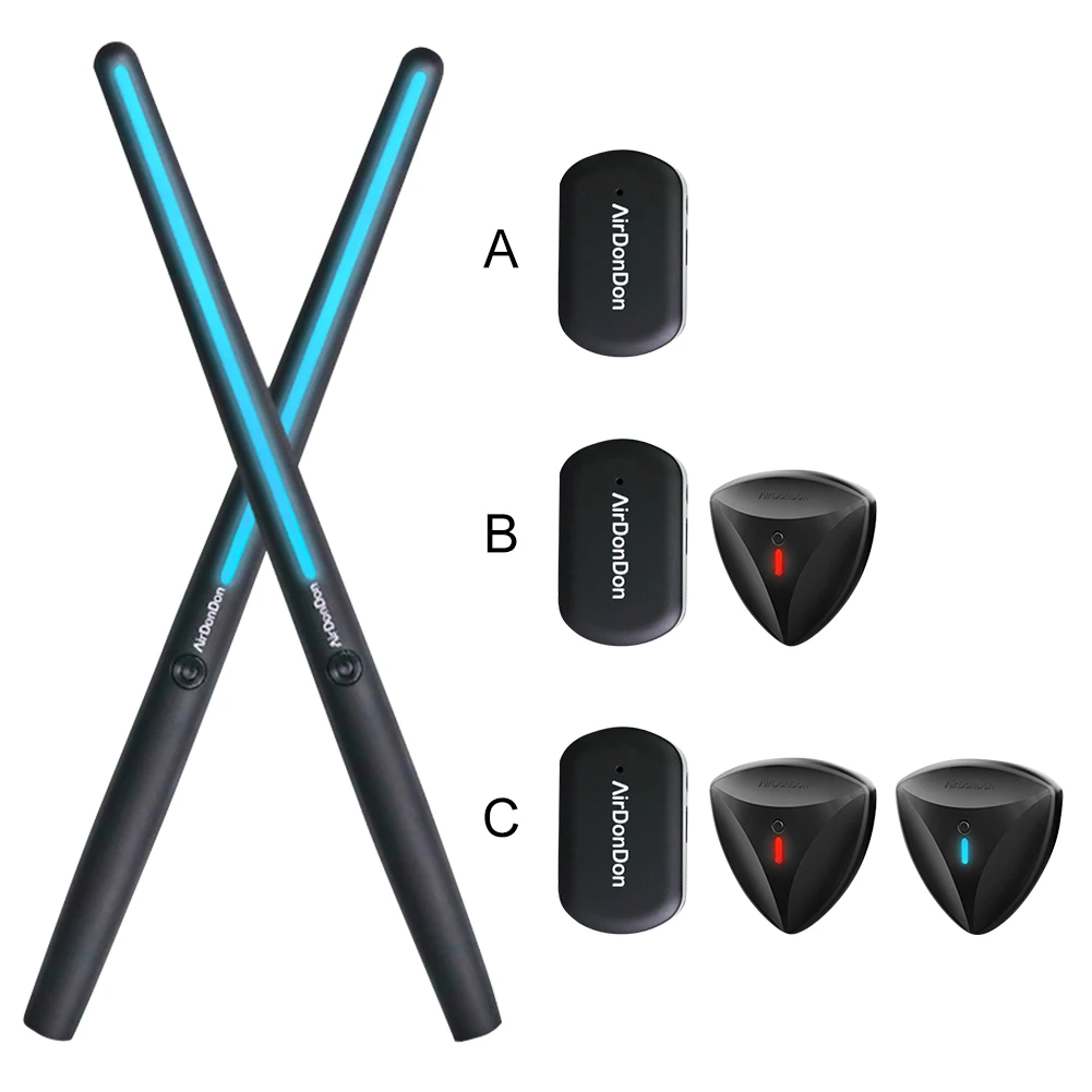 Portable Air Drum Set Virtual Drum Sticks Bluetooth-Compatible Electronic Set Realistic Effect for Beginners Professionals