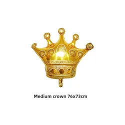 Gold Foil Crown Balloon Decoration for Celebrations and Parties (M Golden Crown)