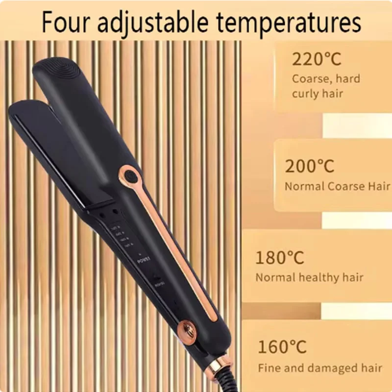 Mini Hair Straightener Ceramic Tourmaline Ionic Flat Iron Curling Iron negative ion wide plate Hair Straightener 3