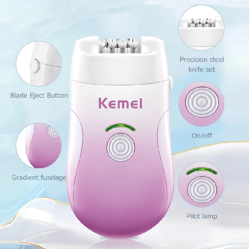 Kemei Frauen Epilierer Elektrische Entfernung Gesichts Körper Dame Bein Bikini Beine Arme Achselhöhle Haarentferner Achseln Wiederaufladbare_voghion.com