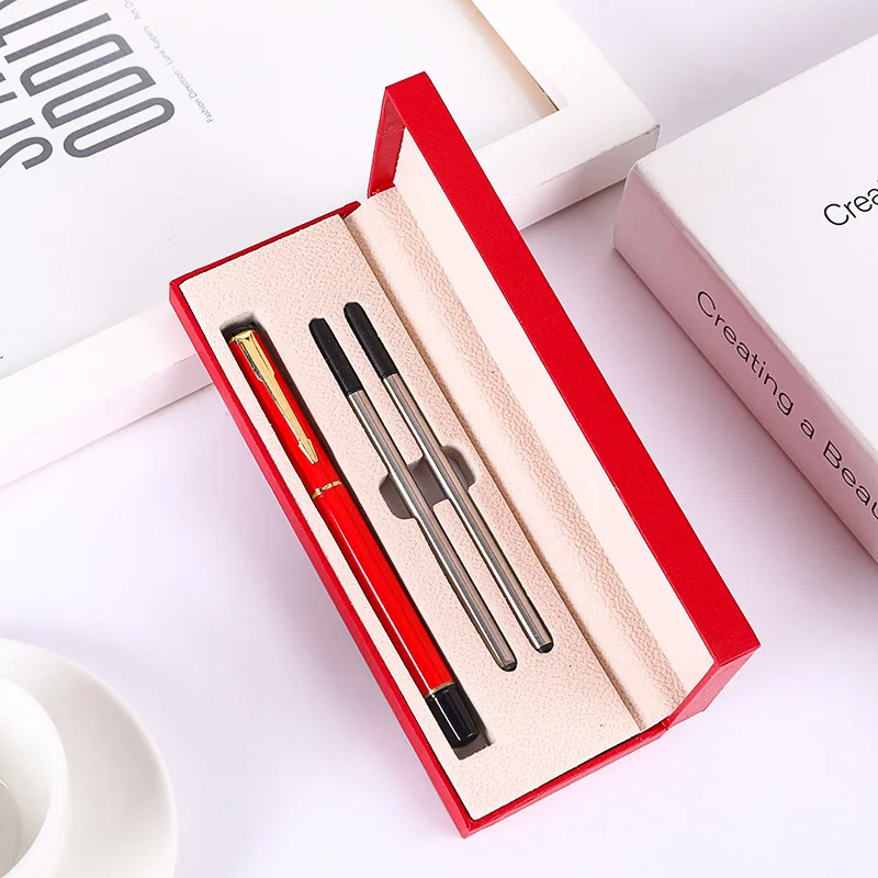 

High Quality Gifts Box Metal Signature Pen Business Office Creative Signature Pen Student Teacher Writing Ball Point Pen Present