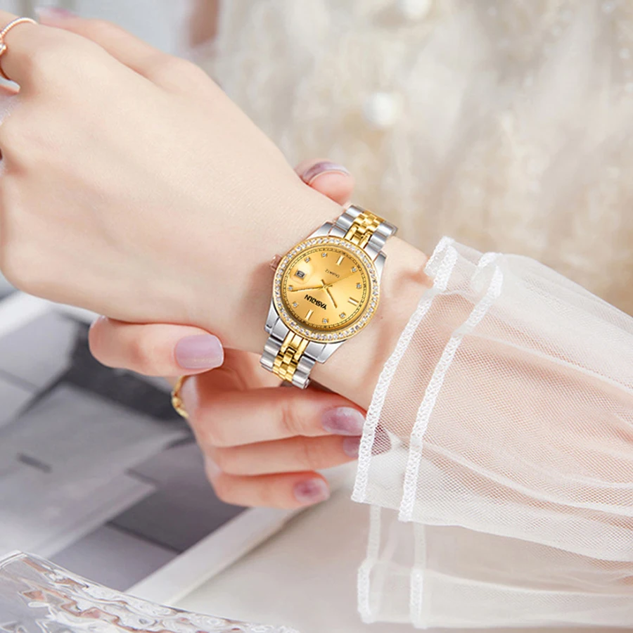 Fashion Temperament Women's Watch Automatic Mechanical Quartz Watch Waterproof Luminous Steel Strip Women's Watch_voghion.com