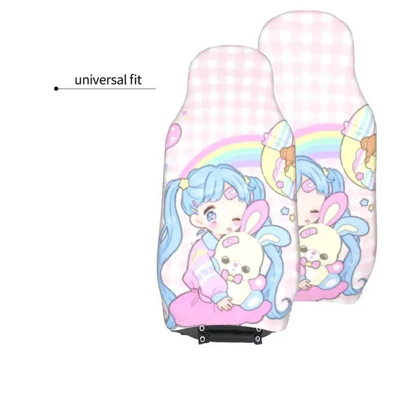 Anime Girl Cat Car Seats Covers, Grunge Gothic Car Seats Protector, Car  Accessories, Car Seat Upholstery Set Car Seat Covers Color Name: milky