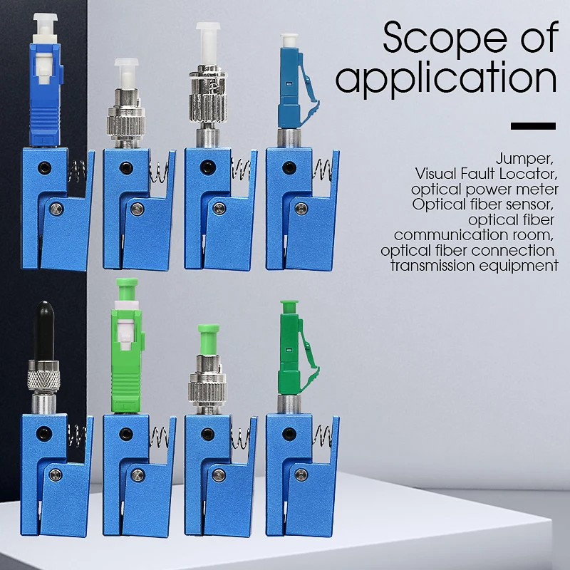 New Blue Optic Fiber Connector FC SC ST LC Square Bare Adapter Flange Temporary Succeeded OTDR Test Coupler