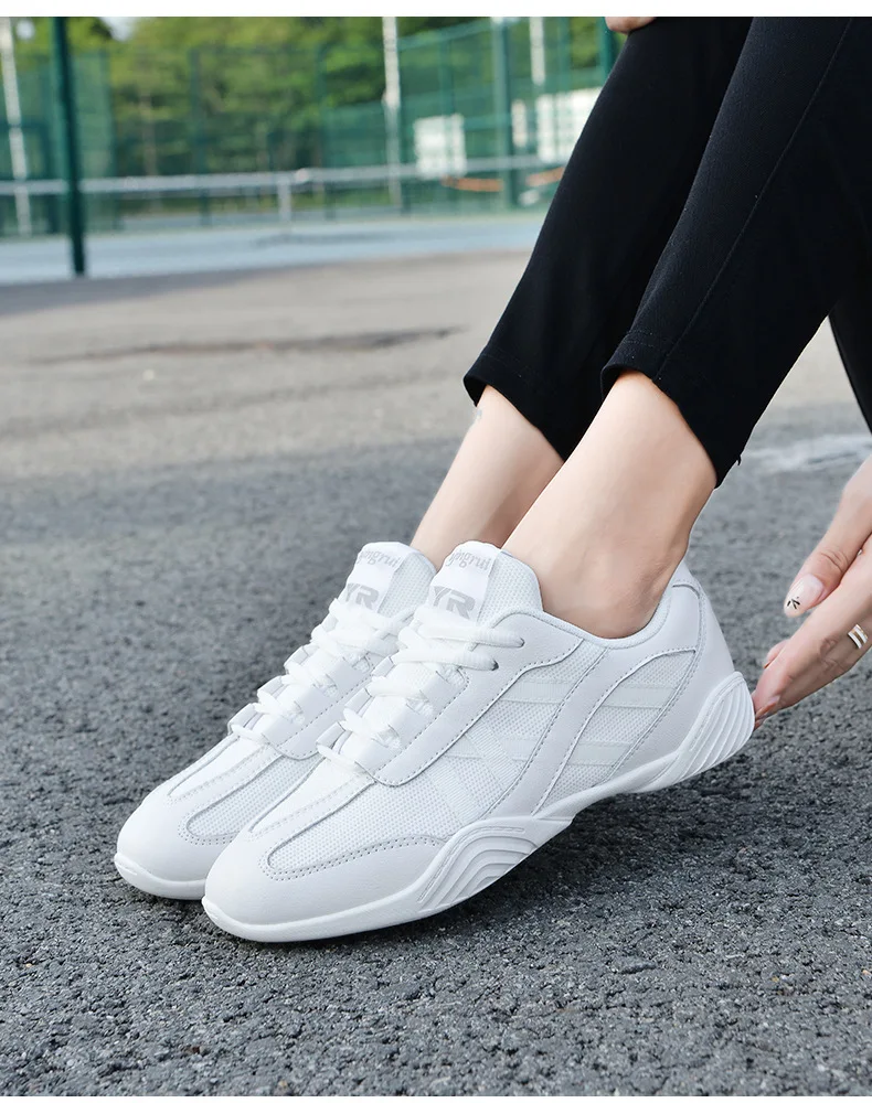 D21 Children's competitive aerobics shoes White fitness shoes Sports cheerleading Women's training competition Dance