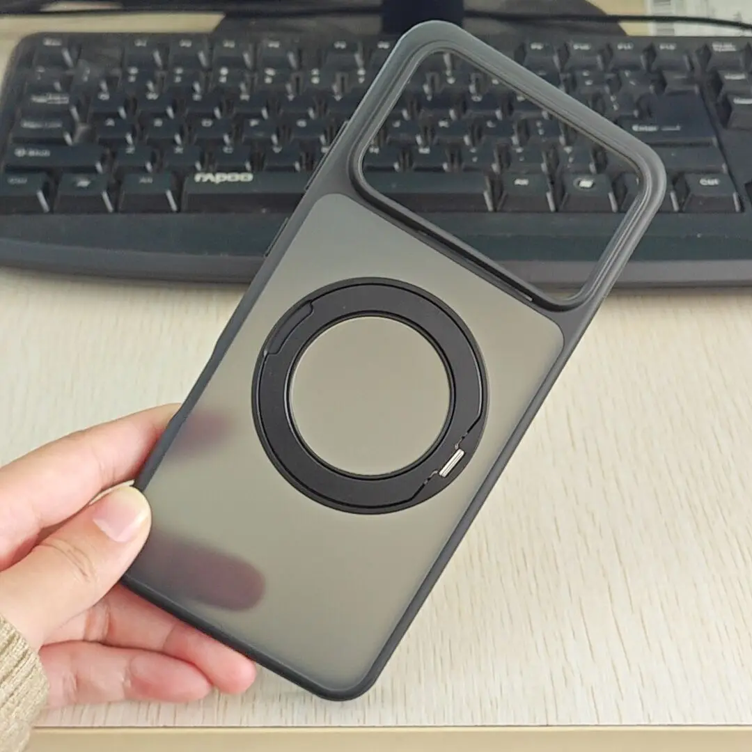 For Honor Shockproof Magnetic Translucent Matte Case with Rotatable Metal Ring Holder