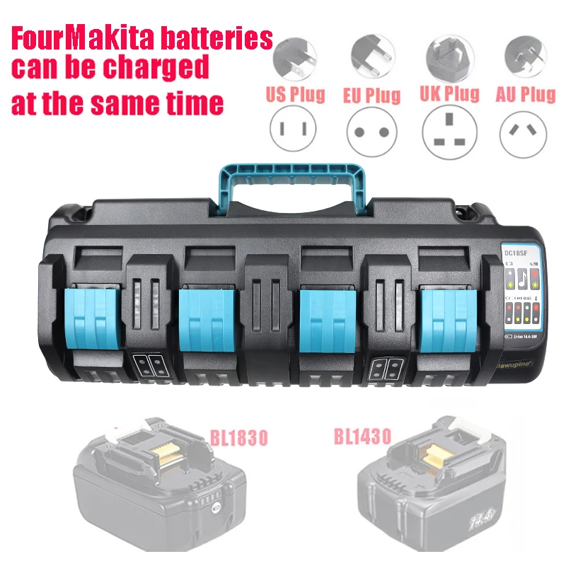 DC18SF 4Port Li-ion Battery Charger For Makita BL1430 BL1830