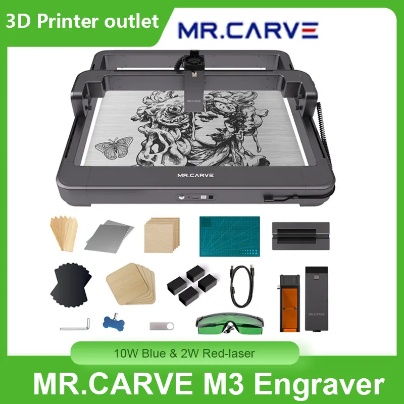 MR. CARVE M1 Pro Laser Engraver Desktop Marking Engraving Carving Marker  Machine High Speed for All-Metals Jewelry Plastics