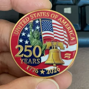 USA 250th Anniversary Souvenir Coin Collection 1776-2026 Statue of Liberty American Eagle Souvenir Coin Gifts for Collector