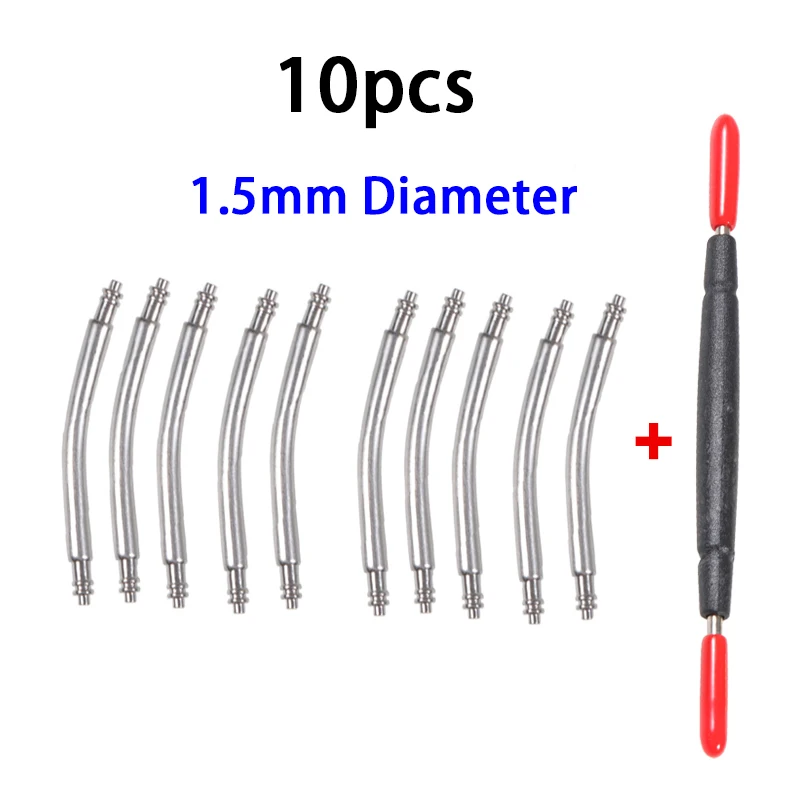 Premium Stainless Steel Curved Spring Bar Set - 10pcs
