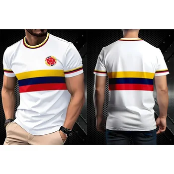 T-shirt da uomo a righe con stampa calcistica, tessuto leggero minimalista, per allenamento, partite, sport di squadra, fitness e corsa, adatta a tutte le stagioni