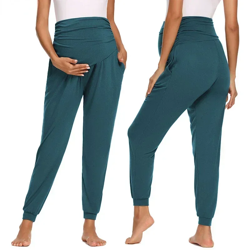 Women Pants Maternity Pants Women Sweatpants Womens Maternity Pants Over The Belly Stretchy High Waist Pregnancy Sweatpants Comfortable Casual Pregnanct Joggers with Pockets