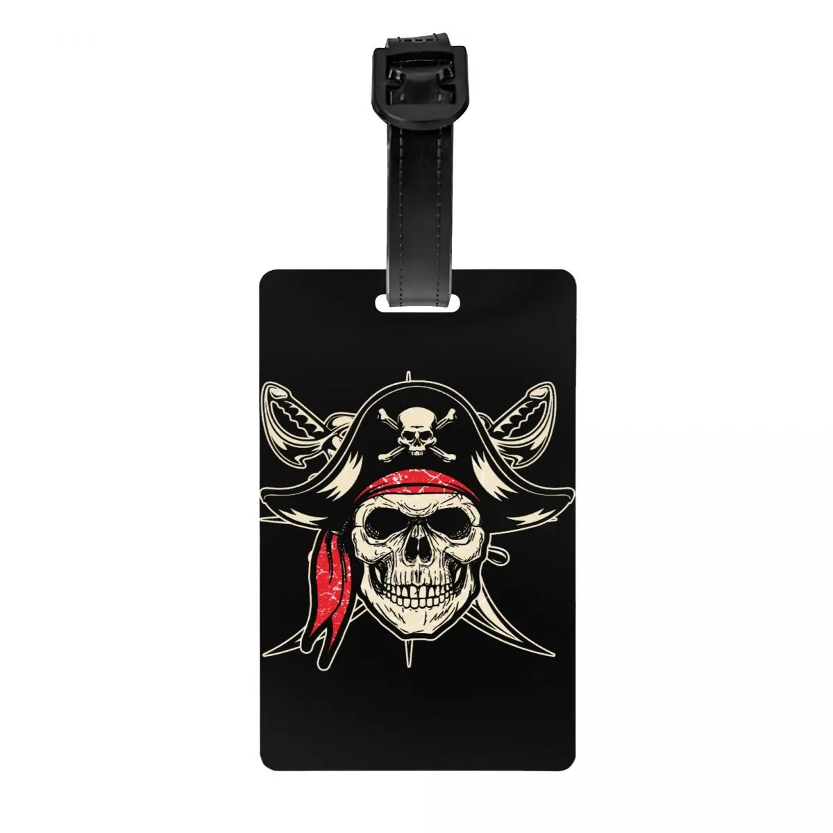 

Custom Classic Pirate Skull Luggage Tag Privacy Protection Anime Manga Baggage Tags Travel Bag Labels Suitcase